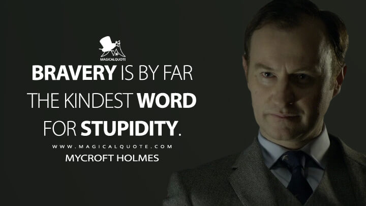 Bravery is by far the kindest word for stupidity. - Mycroft Holmes (Sherlock Quotes)