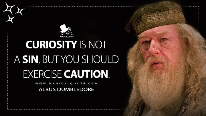 Curiosity is not a sin, but you should exercise caution. - Albus Dumbledore (Harry Potter and the Goblet of Fire Quotes)