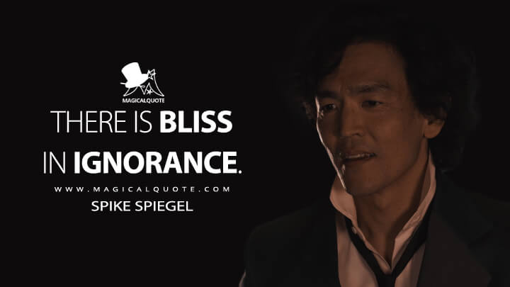 There is bliss in ignorance. - Spike Spiegel (Netflix's Cowboy Bebop Quotes)