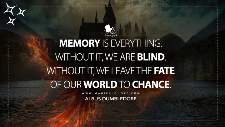 Memory is everything. Without it, we are blind. Without it, we leave the fate of our world to chance. - Albus Dumbledore (Fantastic Beasts: The Secrets of Dumbledore Quotes)
