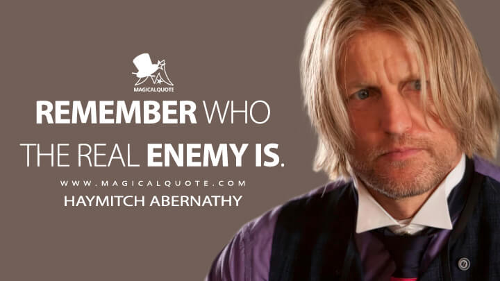 Remember who the real enemy is. - Haymitch Abernathy (The Hunger Games: Catching Fire Quotes)
