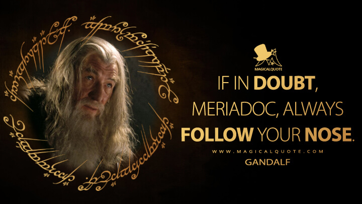 If in doubt, Meriadoc, always follow your nose. - Gandalf (The Lord of the Rings: The Fellowship of the Ring Quotes)