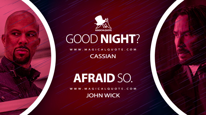 Cassian: Good night? John Wick: Afraid so. (John Wick 2 Quotes)