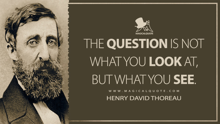 The question is not what you look at, but what you see. - Henry David Thoreau (The Journal Quotes)