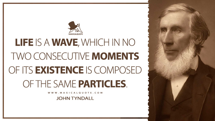 Life is a wave, which in no two consecutive moments of its existence is composed of the same particles. - John Tyndall (Life Quotes)