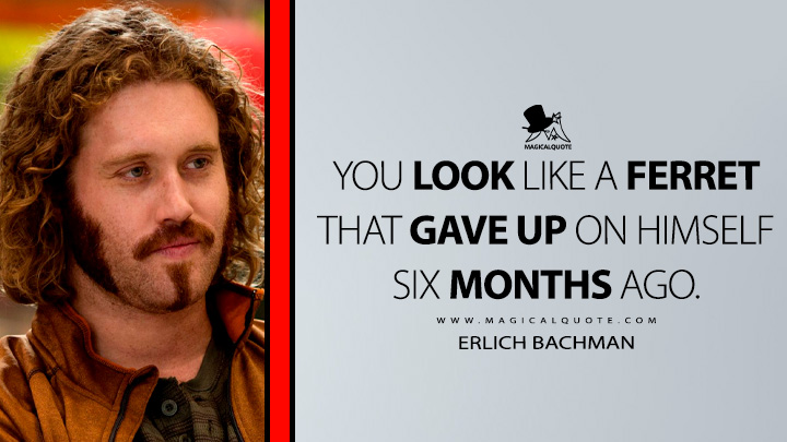 You look like a ferret that gave up on himself six months ago. - Erlich Bachman (Silicon Valley HBO TV Series Quotes)