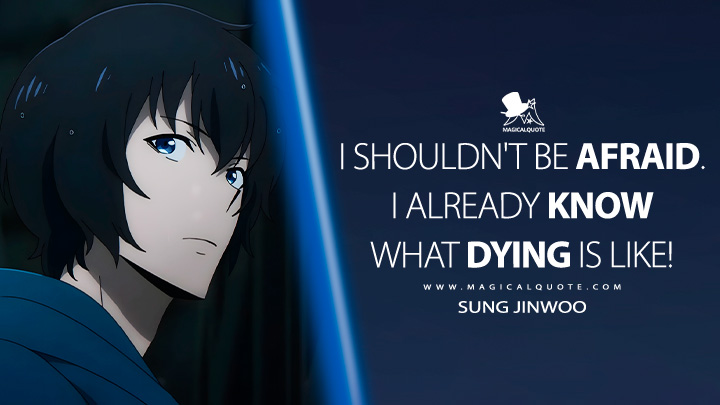 I shouldn't be afraid. I already know what dying is like! - Sung Jinwoo (Solo Leveling Anime TV Series Quotes)