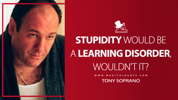 Stupidity would be a learning disorder, wouldn't it? - Tony Soprano (The Sopranos HBO TV Series Quotes)
