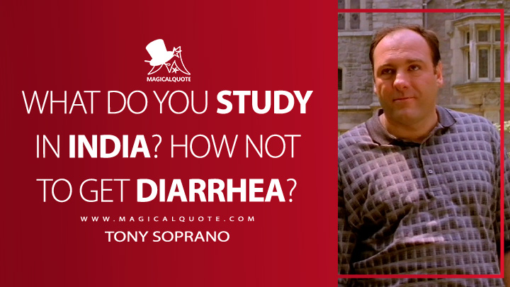 What do you study in India? How not to get diarrhea? - Tony Soprano (The Sopranos HBO TV Series Quotes)