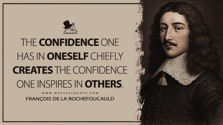 The confidence one has in oneself chiefly creates the confidence one inspires in others. - François de La Rochefoucauld Quotes