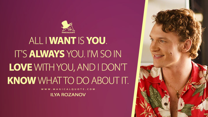 All I want is you. It's always you. I'm so in love with you, and I don't know what to do about it. - Ilya Rozanov (Heated Rivalry Crave Series Quotes)