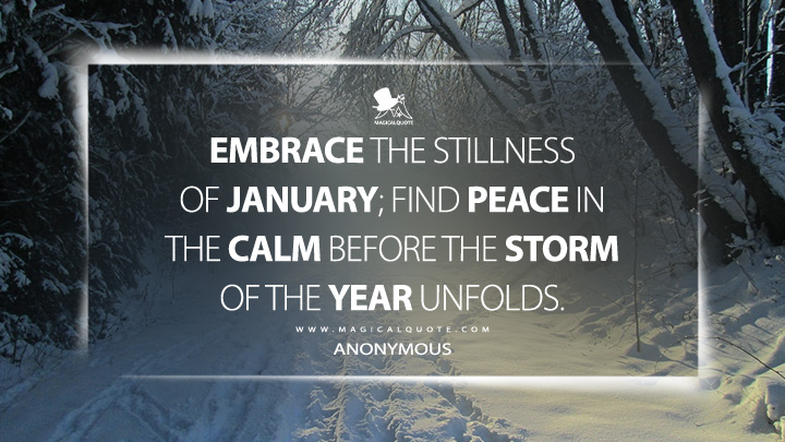 Embrace the stillness of January; find peace in the calm before the storm of the year unfolds. - Anonymous (January Quotes)