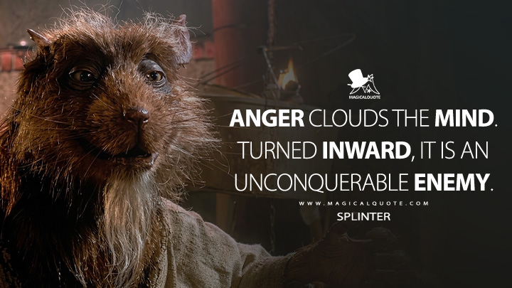 Anger clouds the mind. Turned inward, it is an unconquerable enemy. - Splinter (Teenage Mutant Ninja Turtles 1990 Movie Quotes)